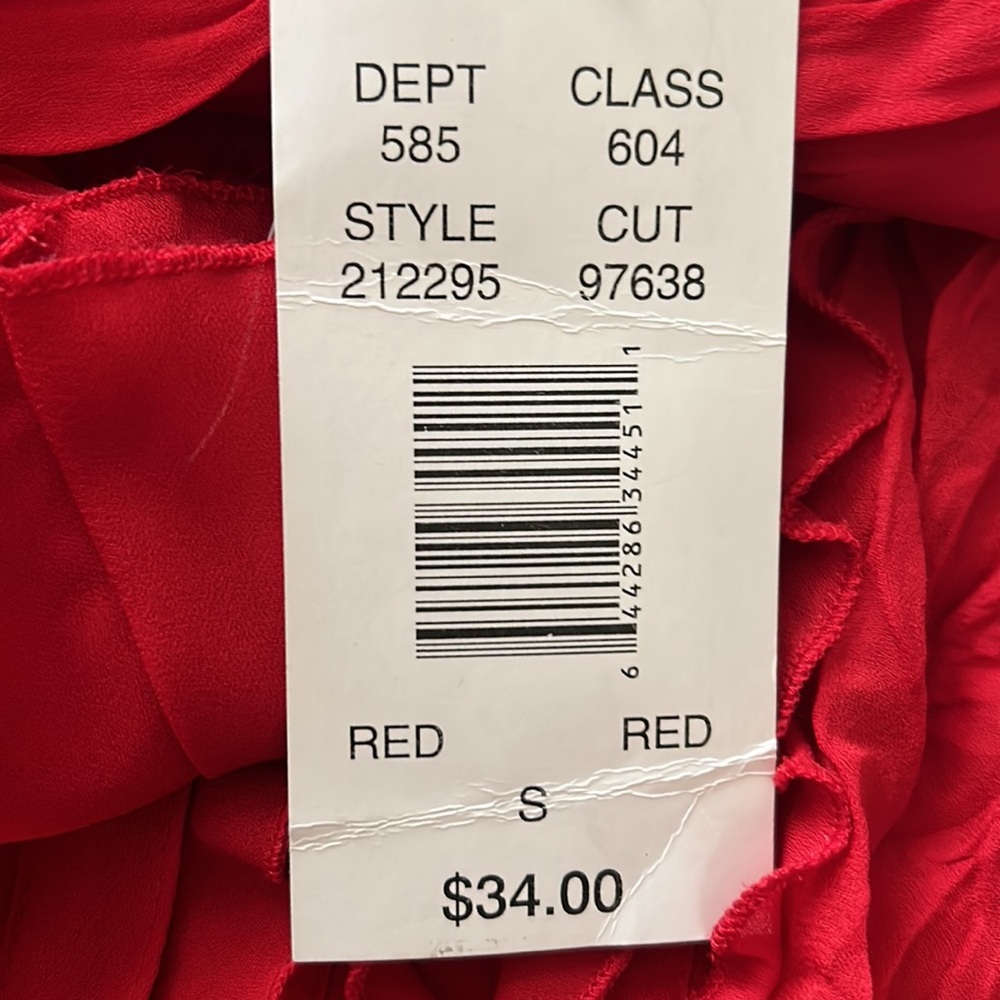 NWT⭐️Vintage ALLISON TAYLOR Ruffles and Lace Red V-Neck DressyTOP❤️Size Small - Picture 11 of 11